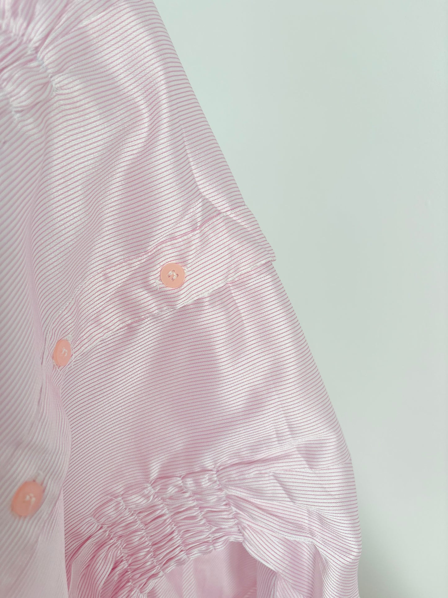 00’s Pink pinstripe cinched shirt | Size 14-16