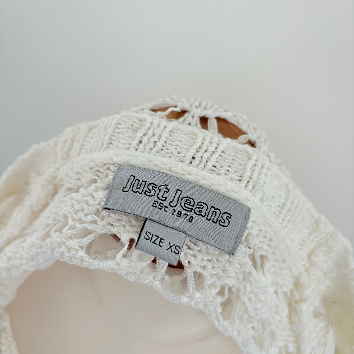 00’s White open knit cardigan | Size 10
