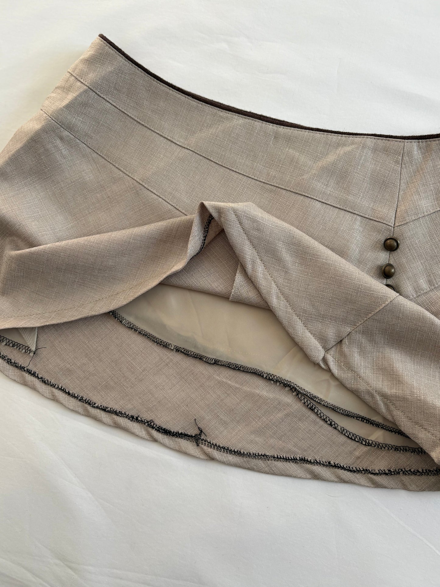 00’s Italian linen mini skirt | Size 4-6