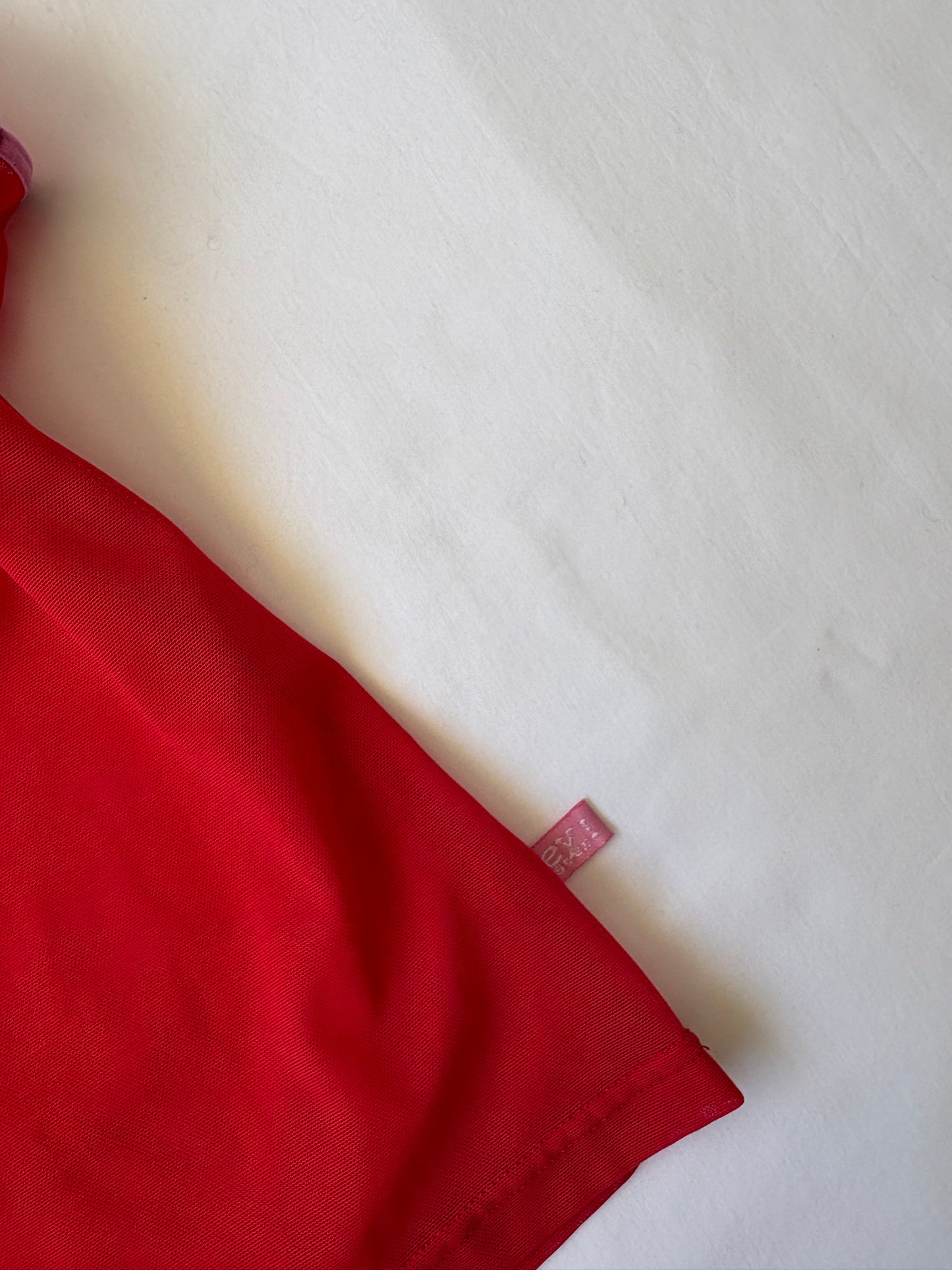 00’s Pink and red mesh cami | Size 10-12