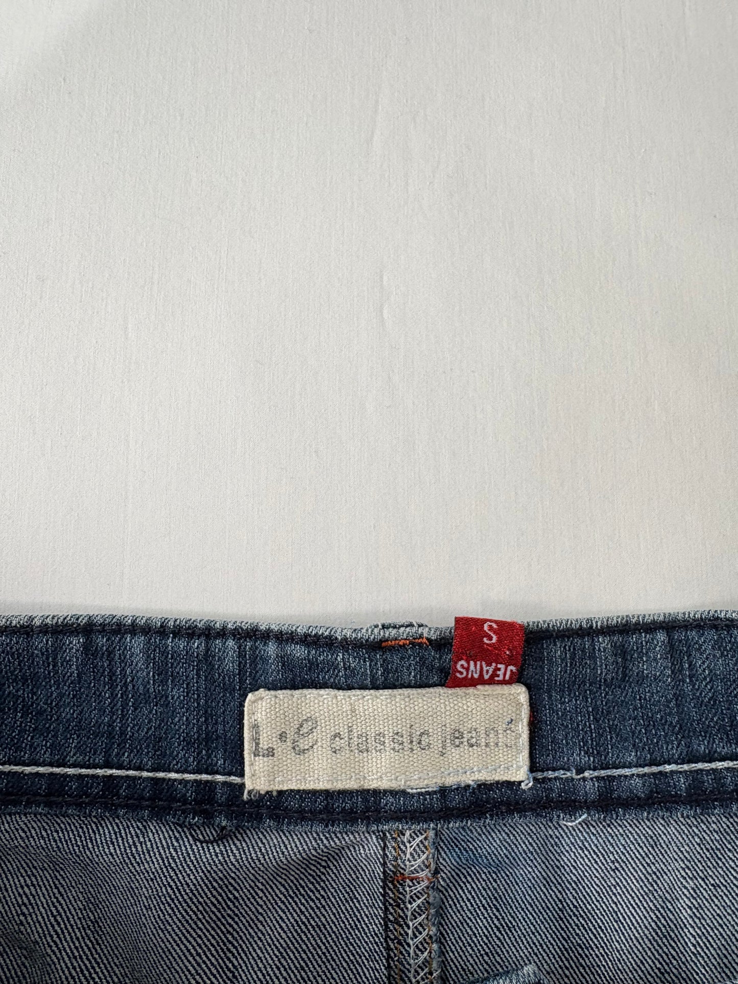 00’s Orange contrast stitch denim skirt | Size 8