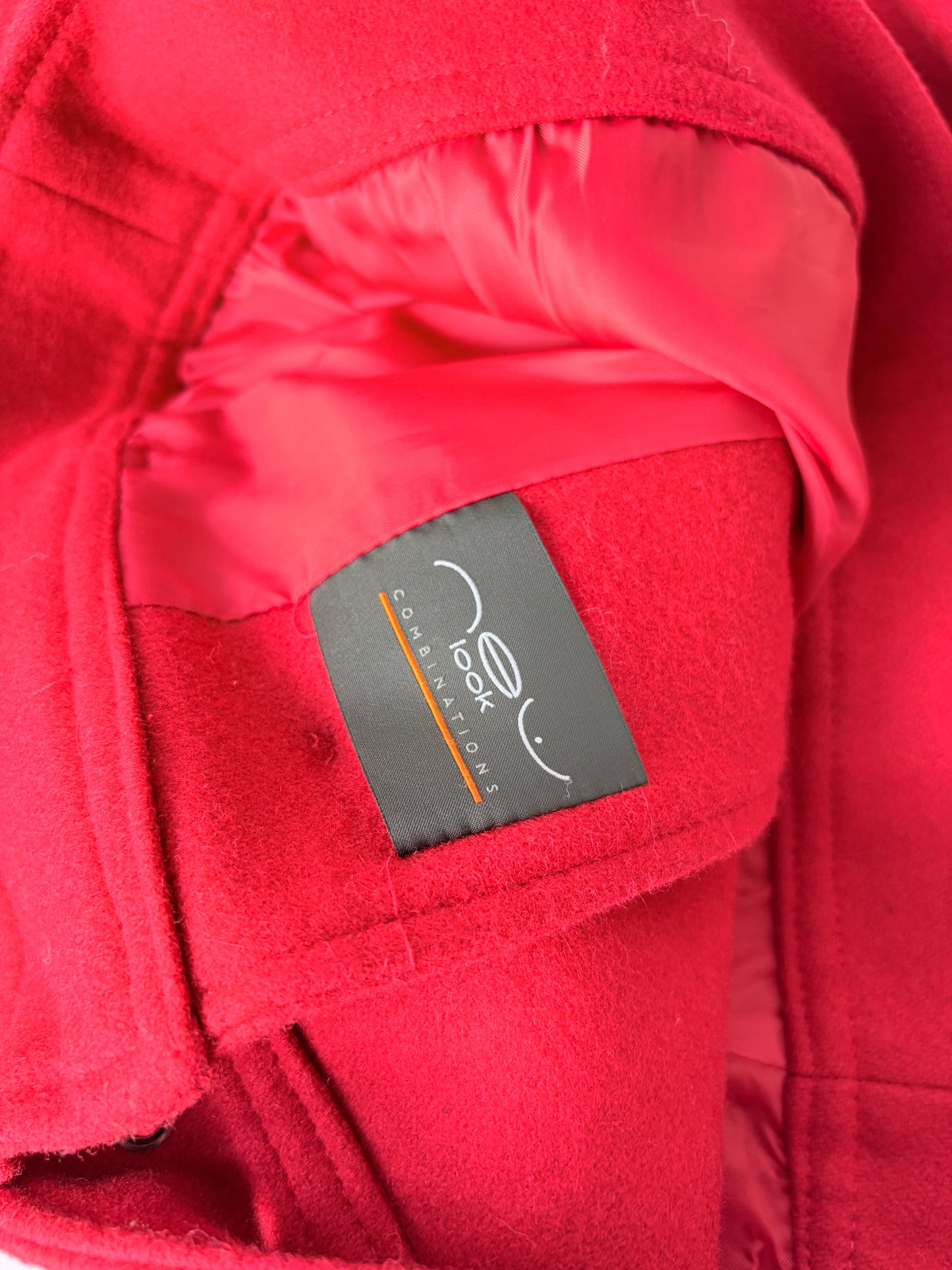 00’s Red wool pea coat | Size 8