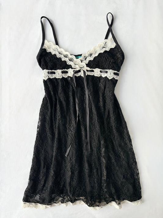 00’s Japanese lace mini dress | Size 10