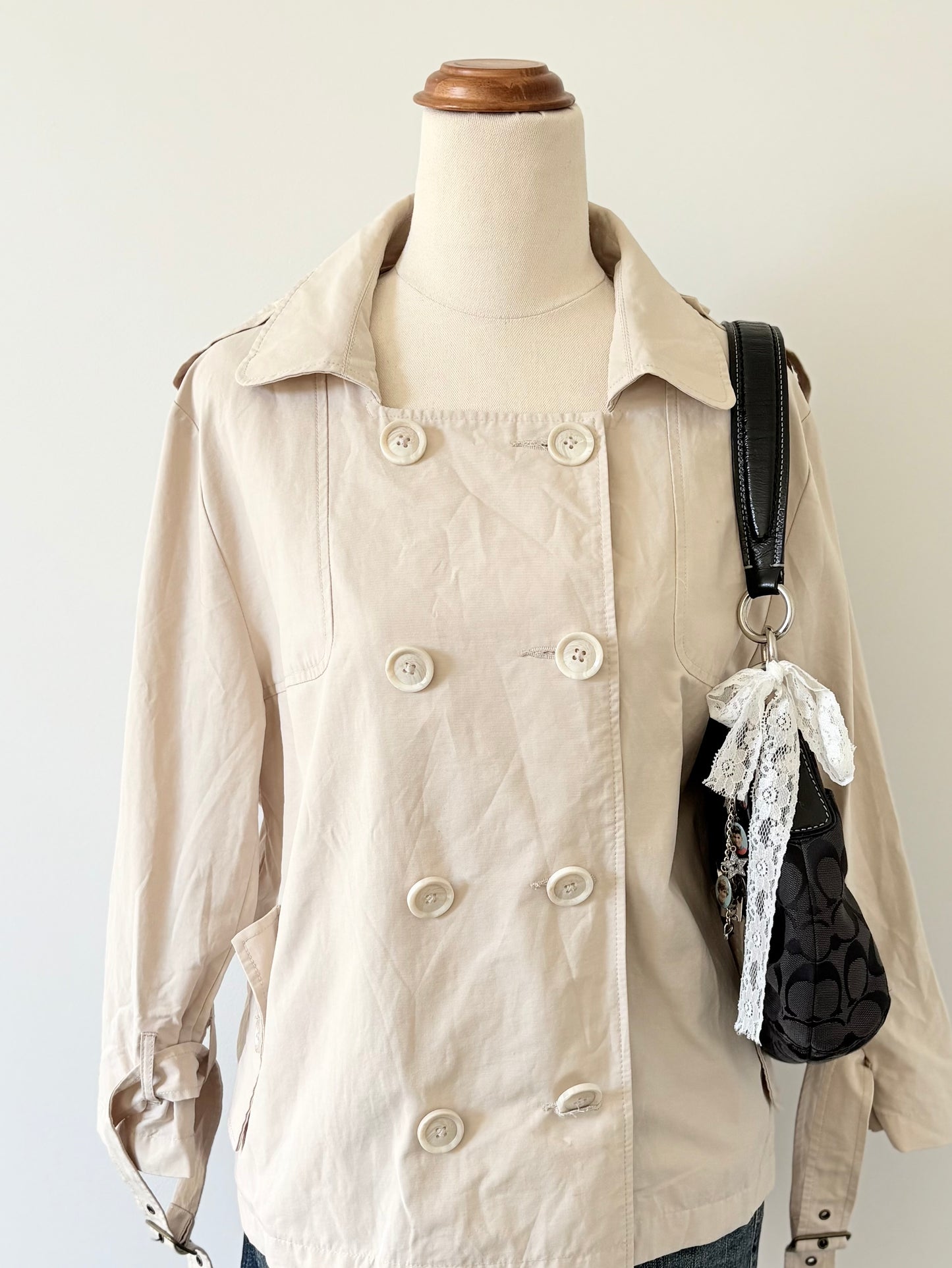 10’s Cream collared pea coat | Size 16