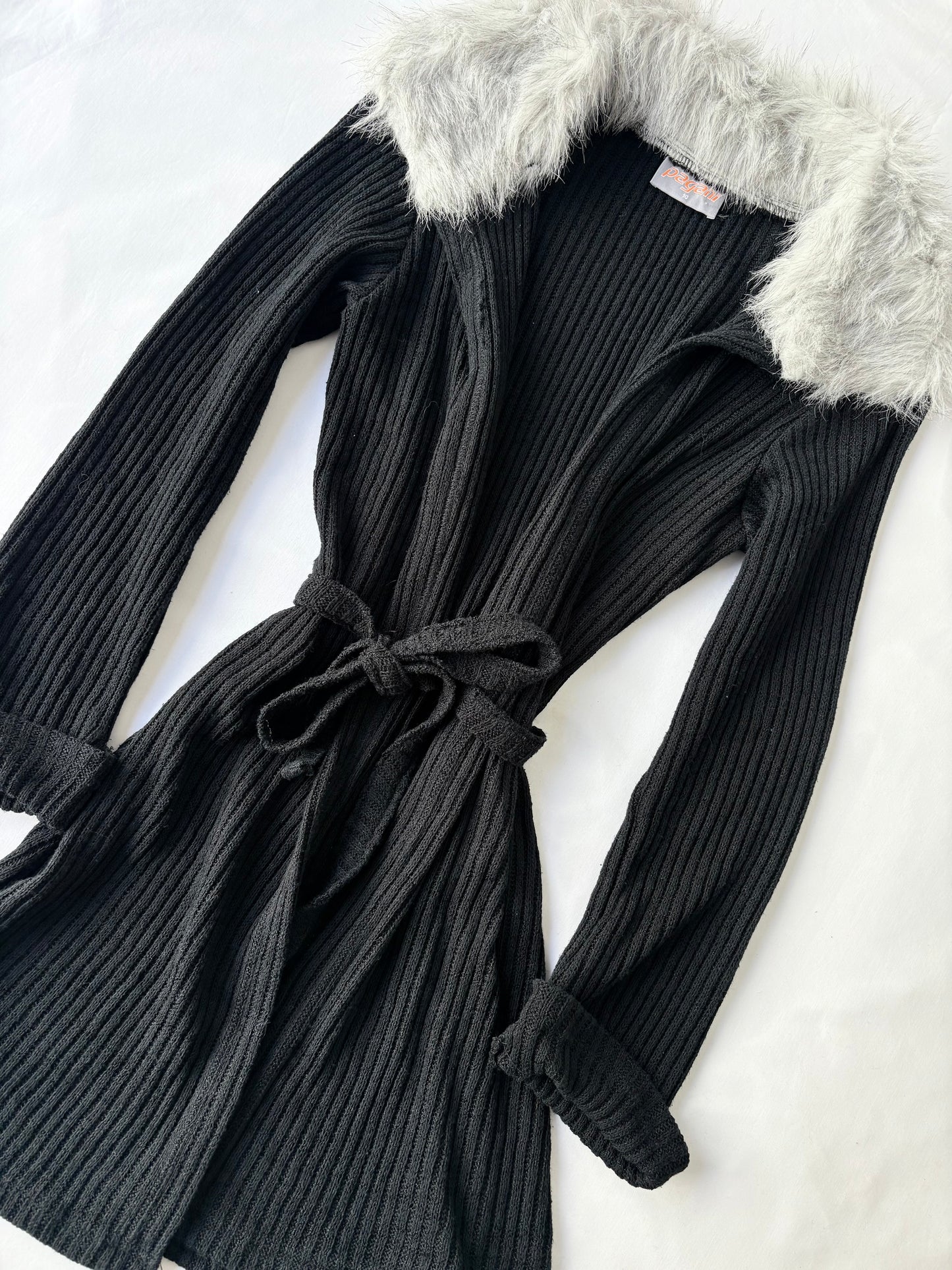 00’s Pagani fur tie cardigan | Size 10