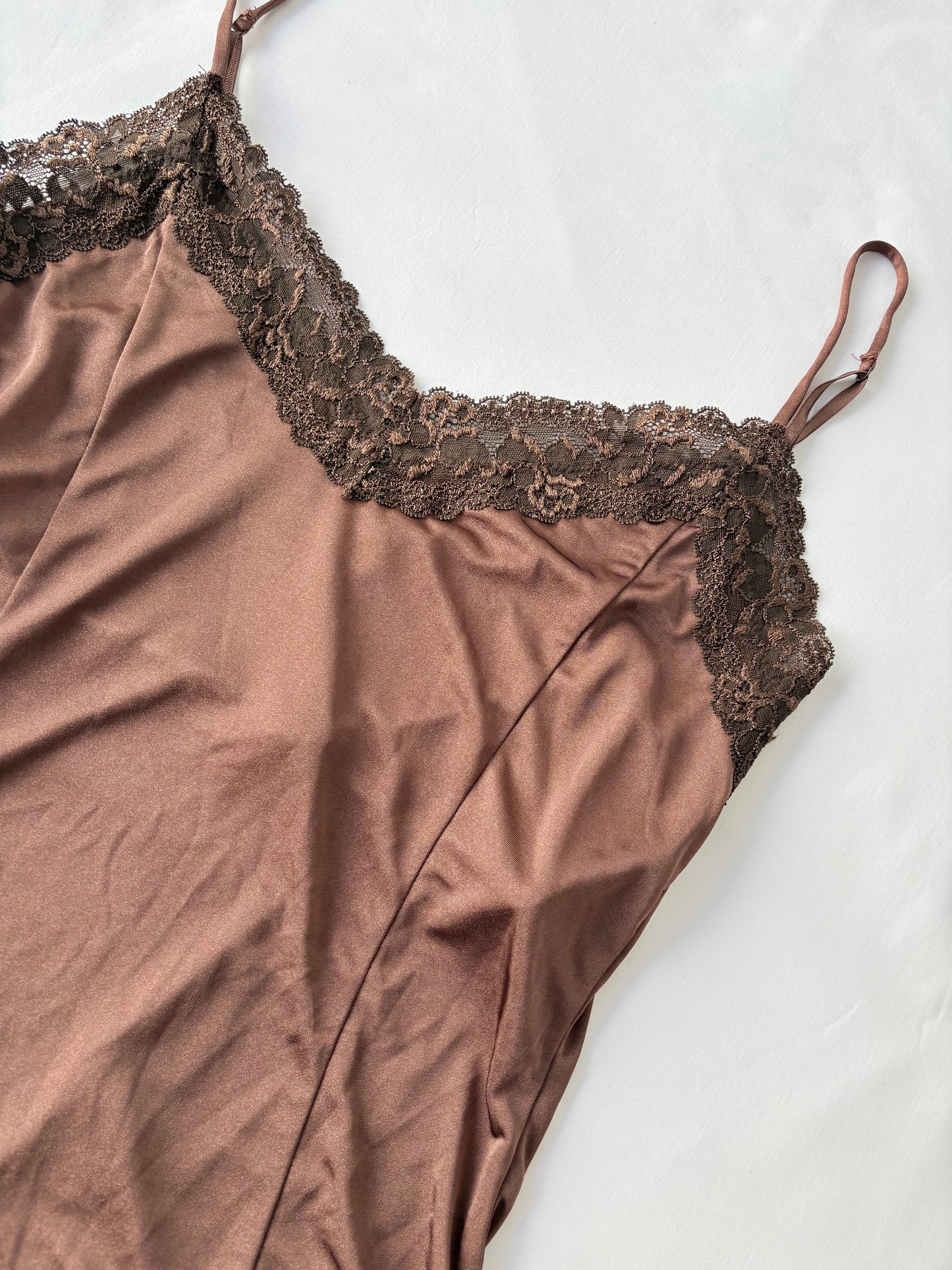 00’s Victorias Secret brown lace cami | Size large