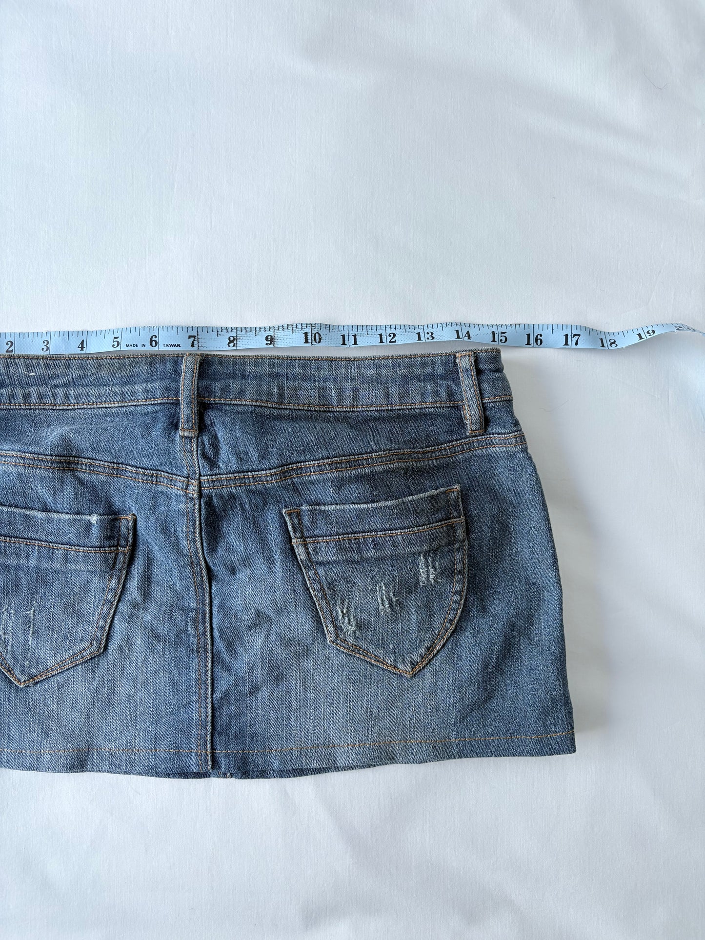 00’s Net denim mini skirt | Size 8