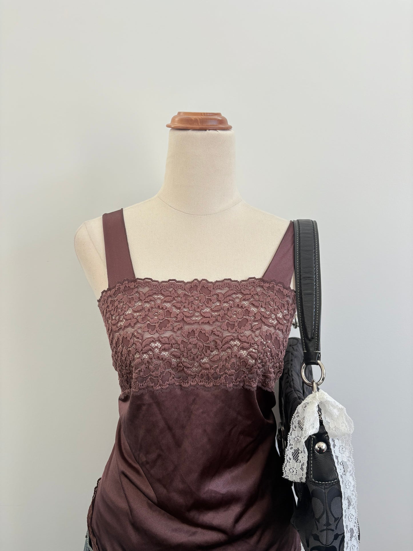 00’s Chocolate brown lace cami | Size 12