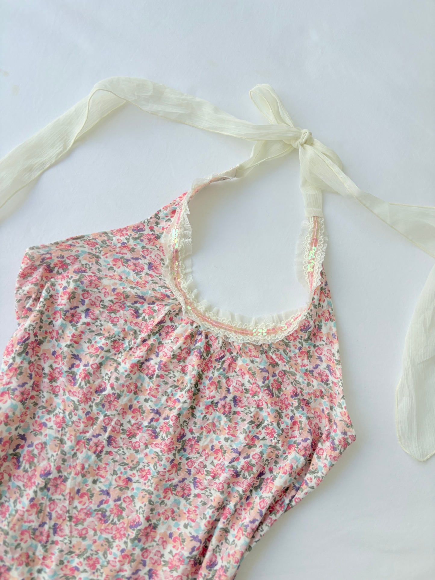 00’s Japanese floral halter top | Size medium