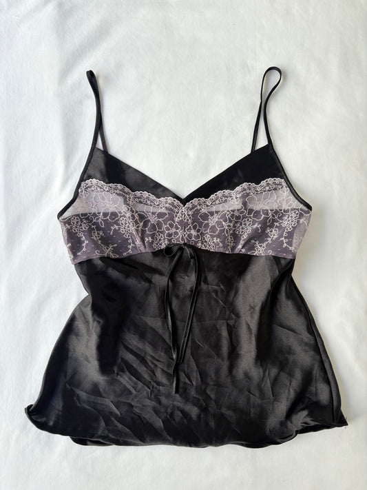 00’s Black tie lace cami | Size 12