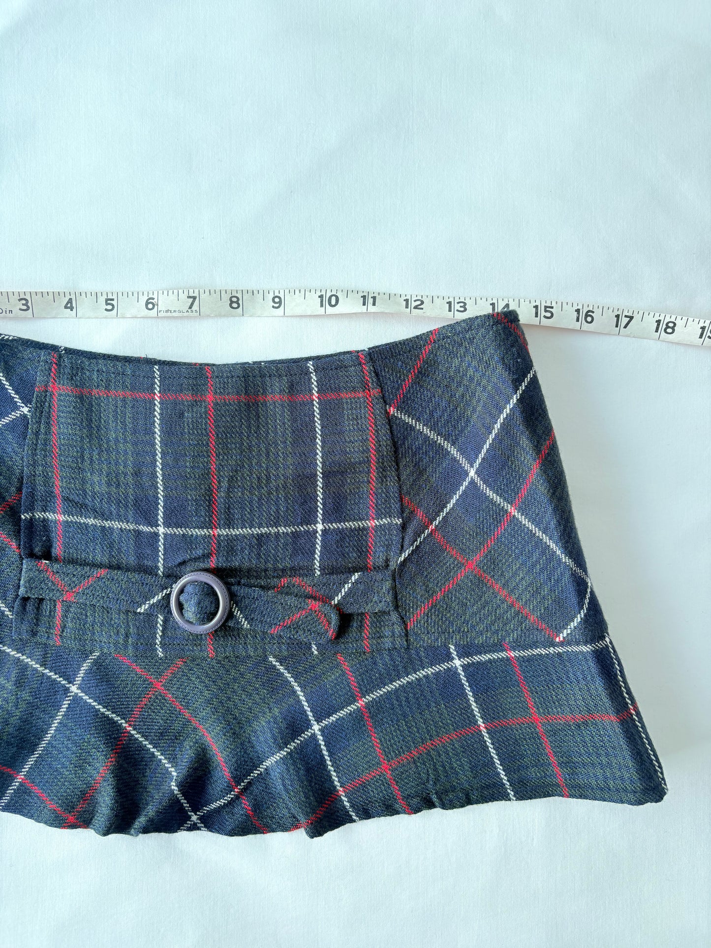 00’s Navy plaid mini skirt | Size 8