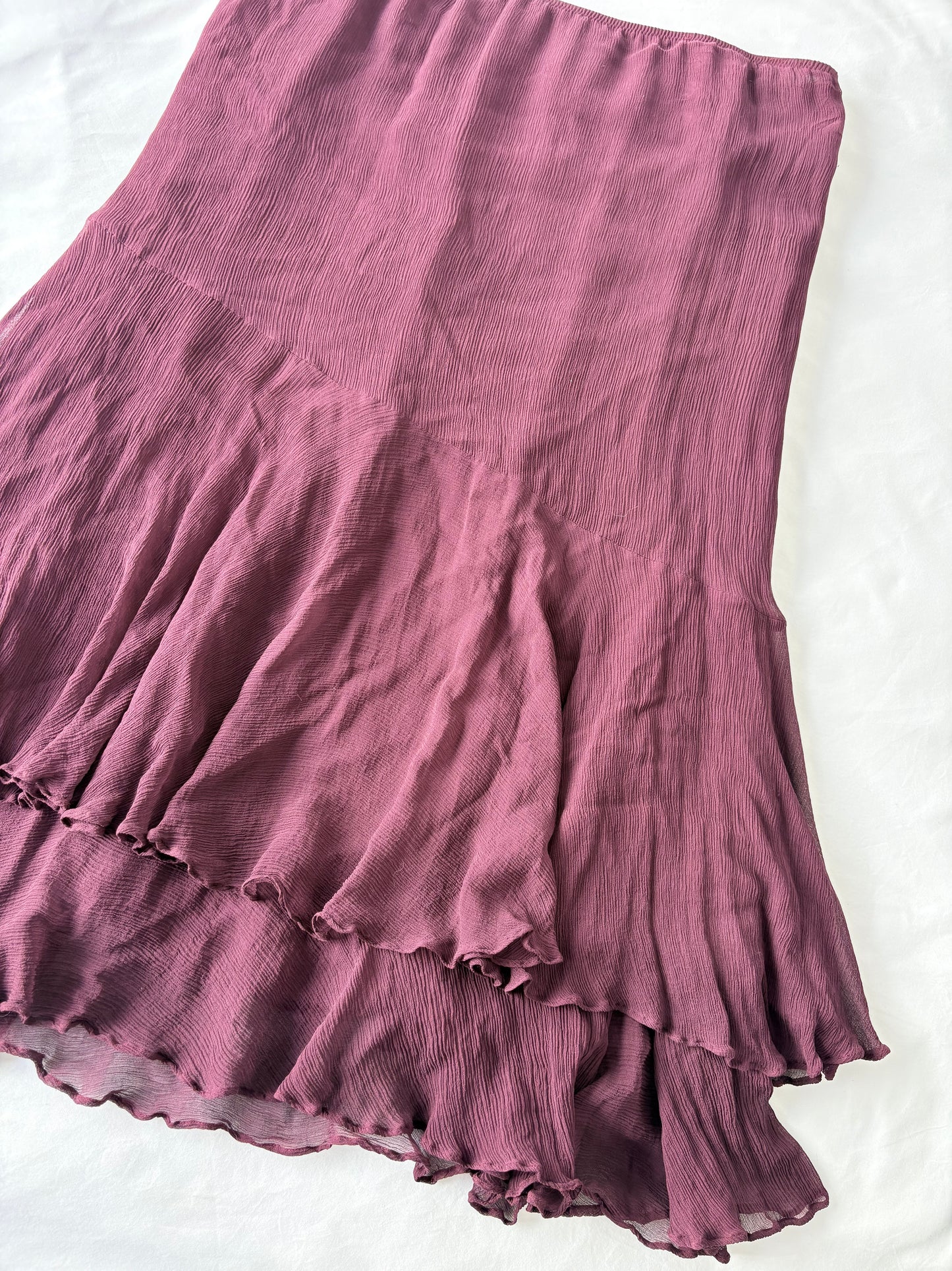 00’s Silk purple midi skirt | Size large