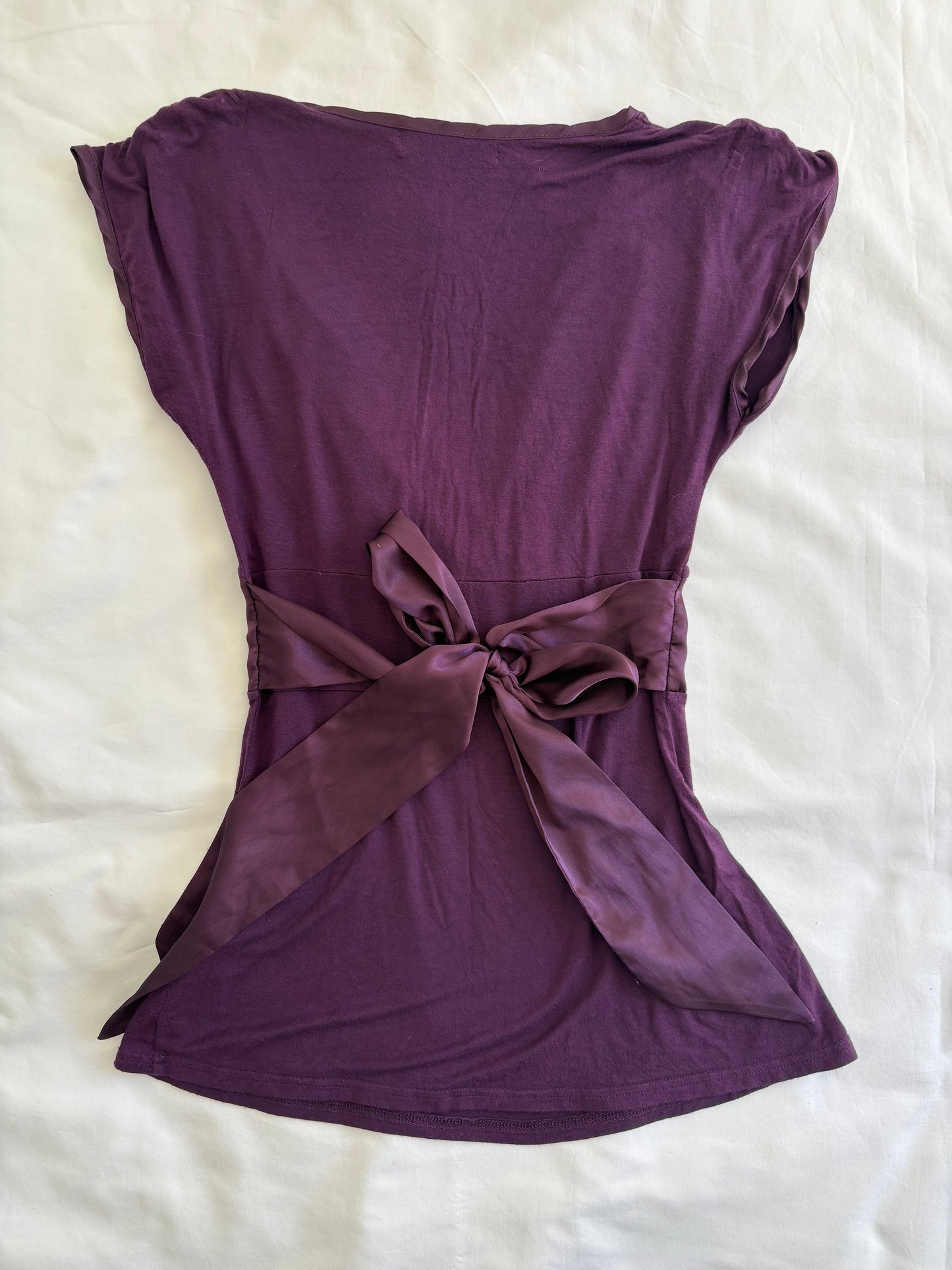 00’s Purple tie waist top | Size 10