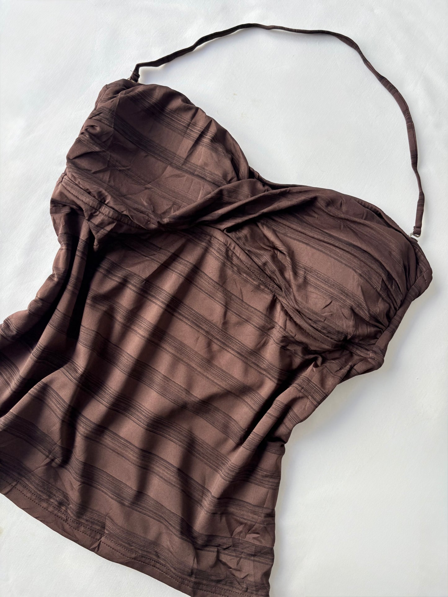 00’s Mossimo chocolate halter tankini | Size large
