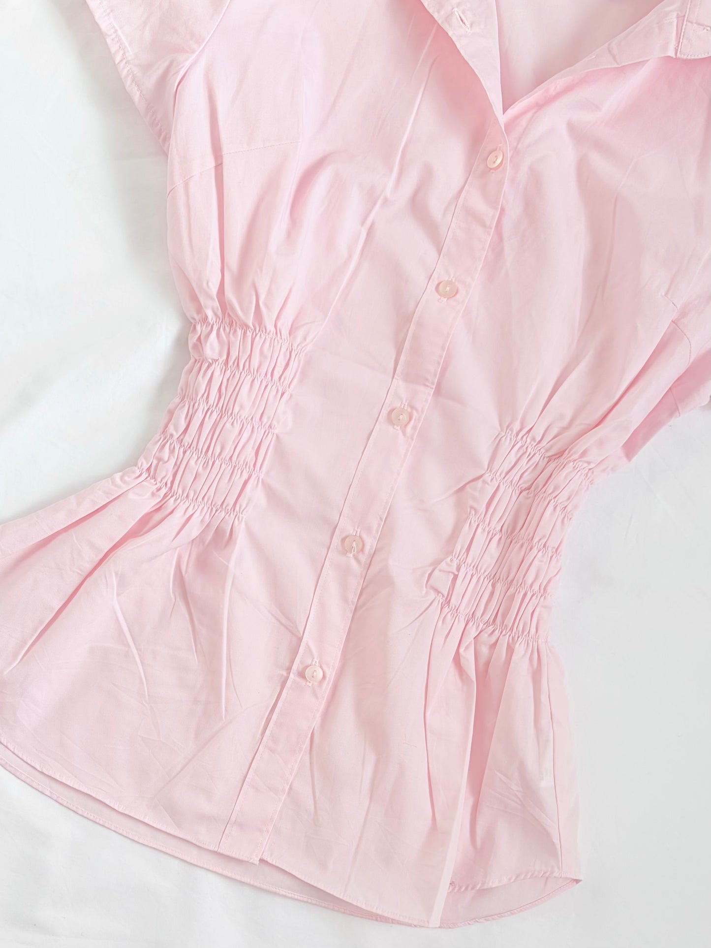 00’s Corleonis pink cinched shirt | Size 8