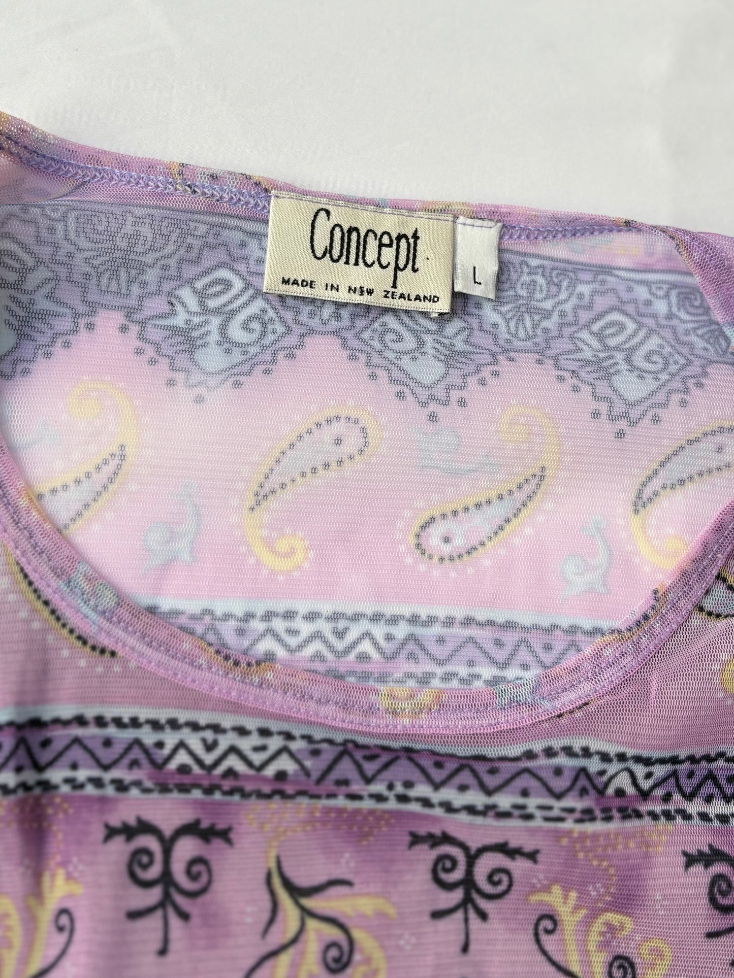 00’s Concept paisley purple top | Size large
