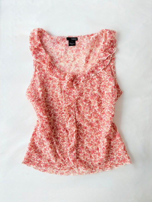 00’s Kenzie pink floral tank | Size large