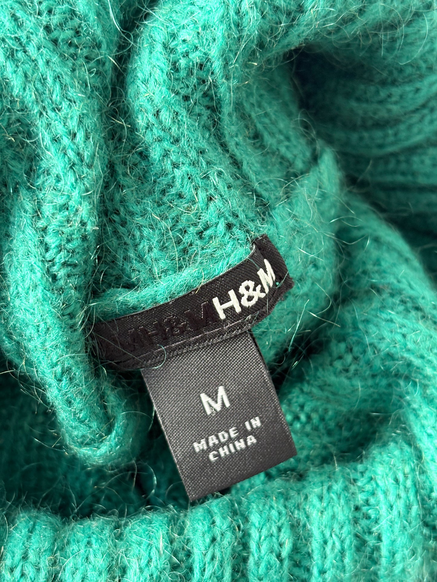 00’s Mohair green knit jumper | Size medium