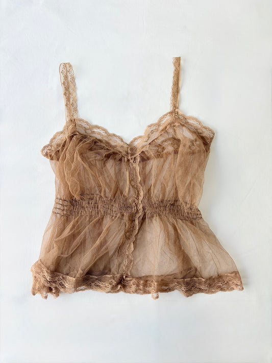 00’s Tan babydoll cami | Size medium
