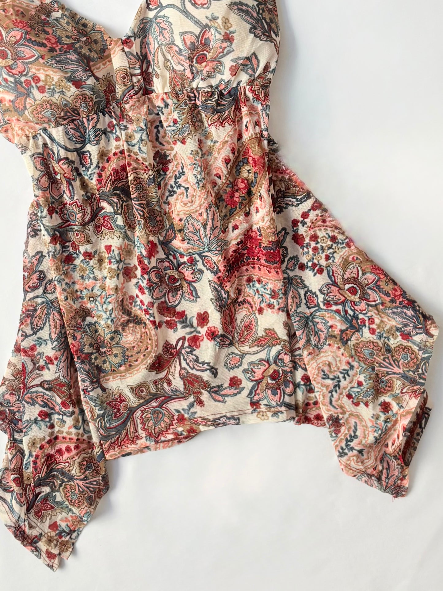 00’s Suzy boho asymmetrical halter top | Size 10-12