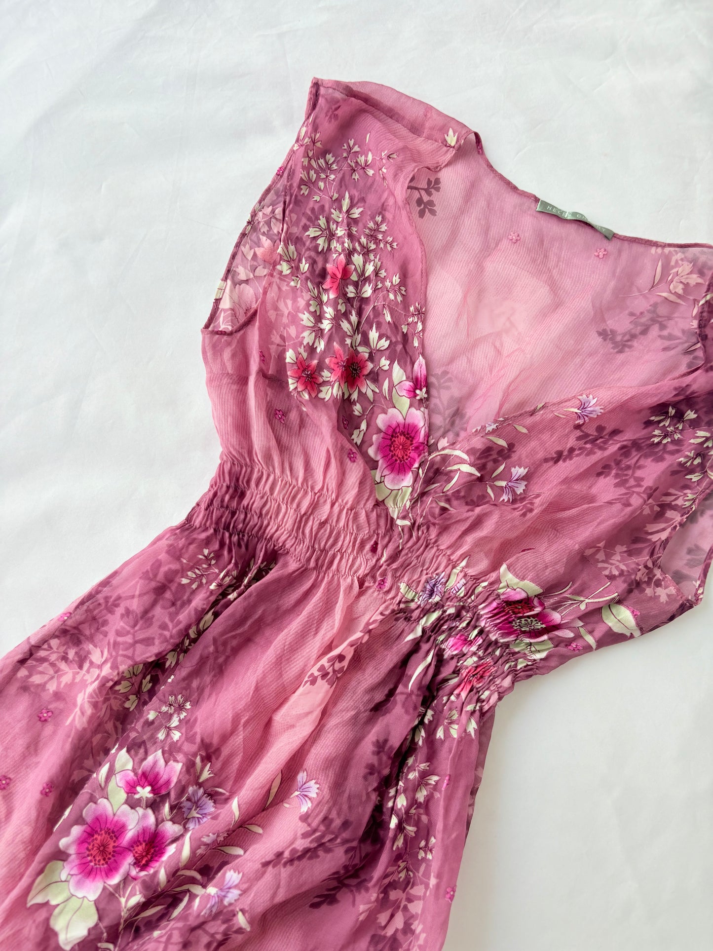 90’s Berry pink silk midi dress | Size medium