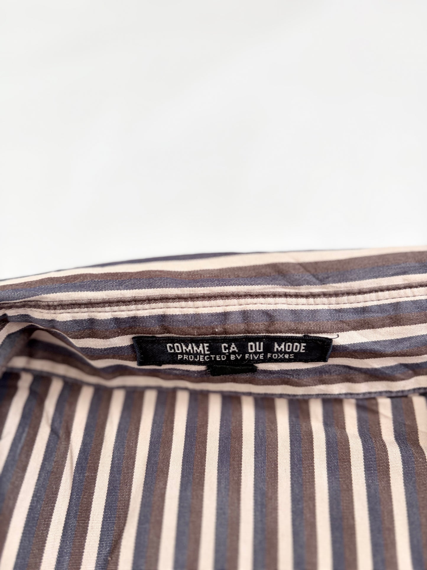 00’s Brown striped cinched shirt | Size 10