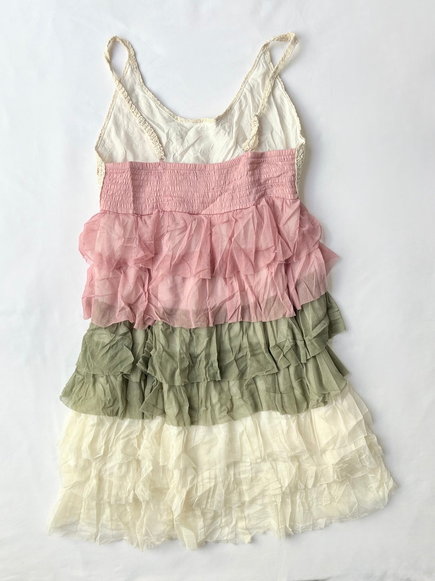 00’s Tiered crochet mini dress | Size medium