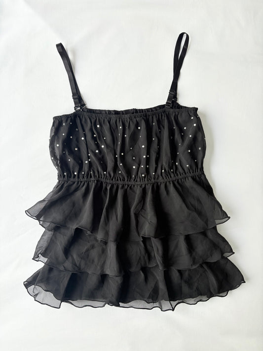 00’s Pinky girls ruffle cami | Size 6-8