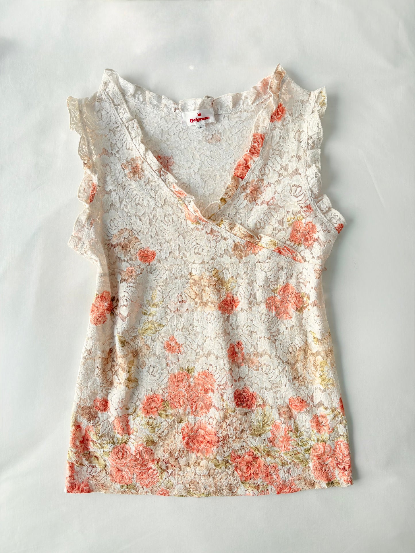 00’s Peach lace cami | Size 12