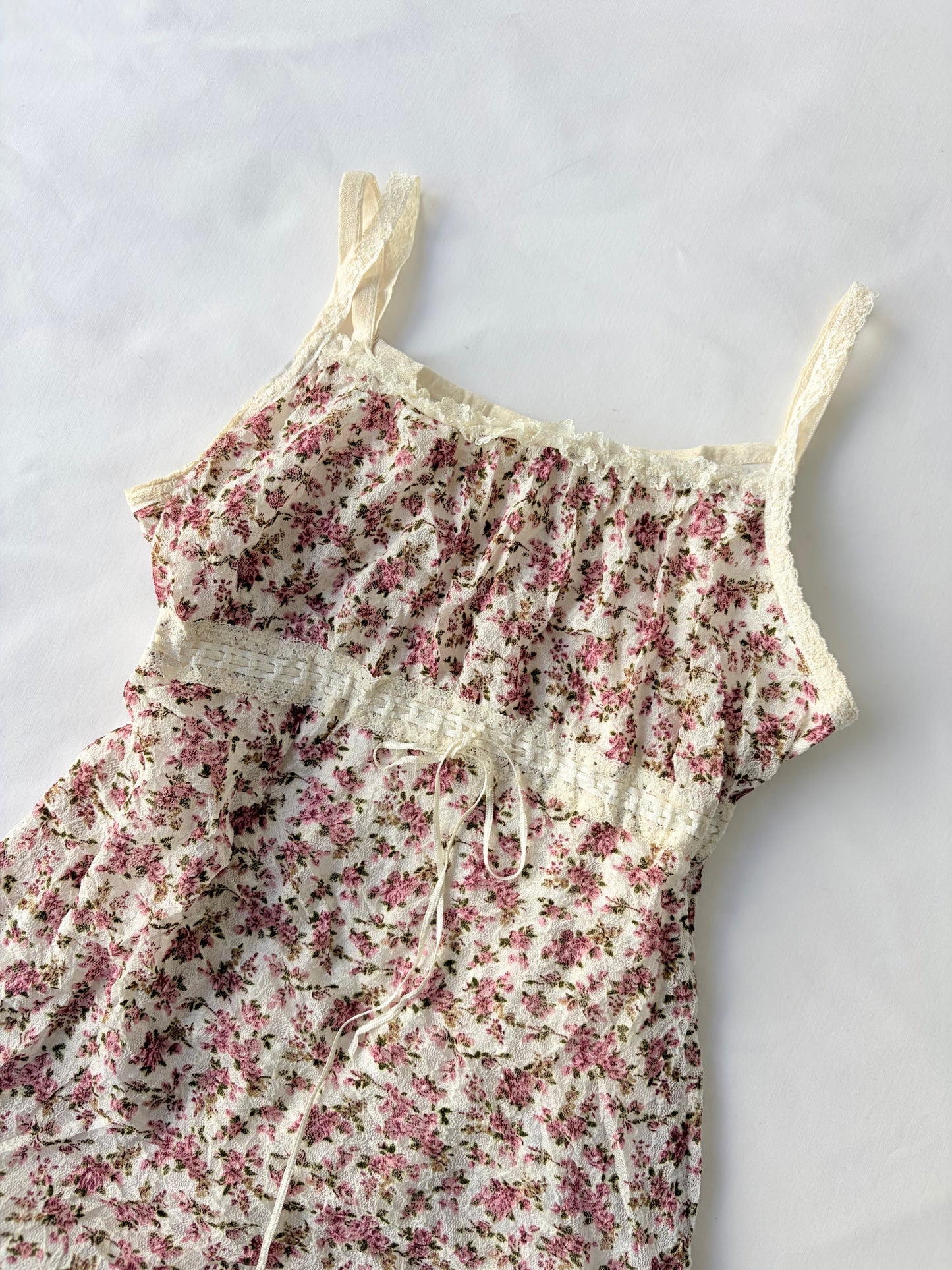 00’s Milkmaid ditsy pink tank | Size 10