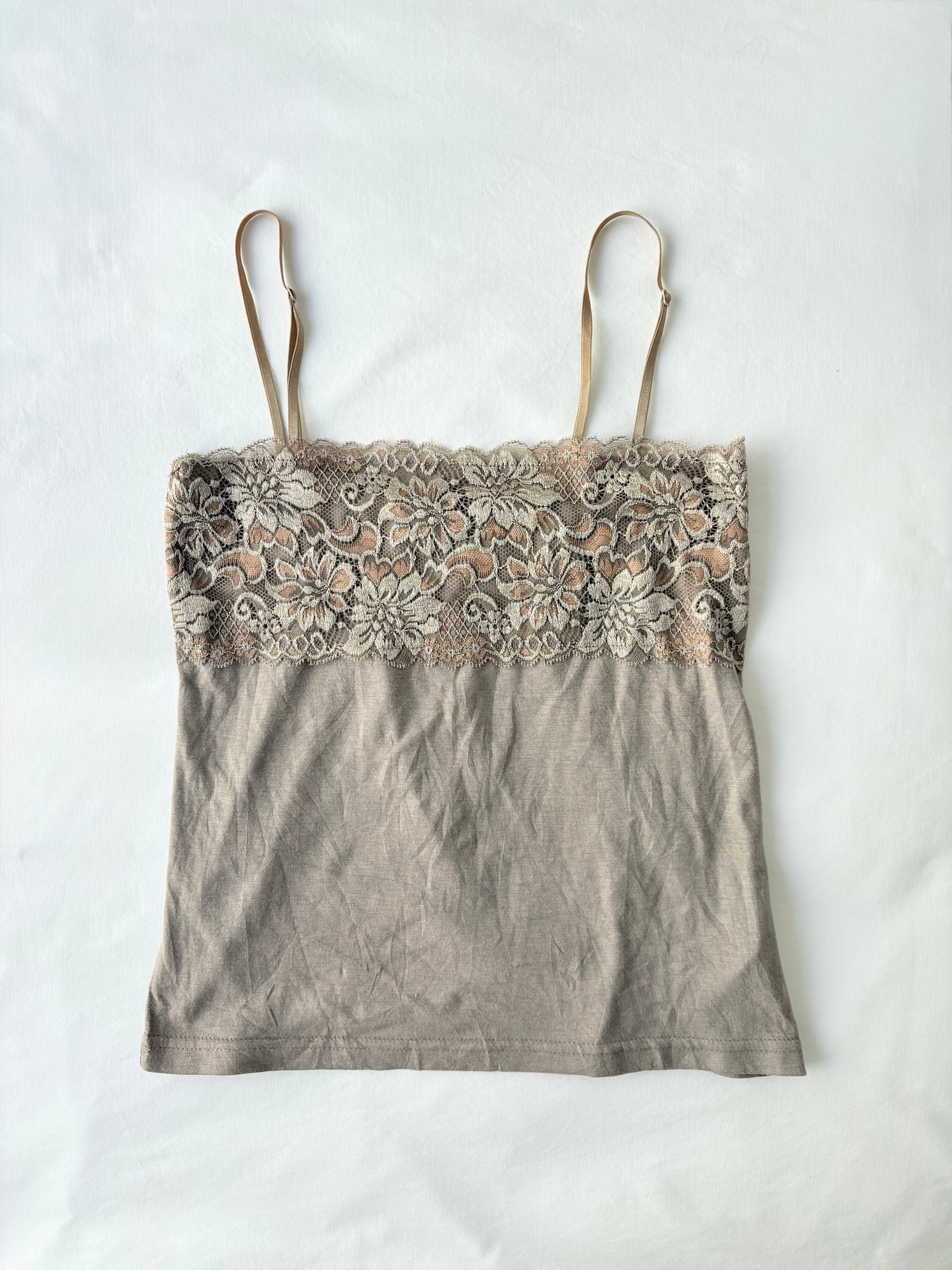 00’s Ash brown lace cami | Size 10