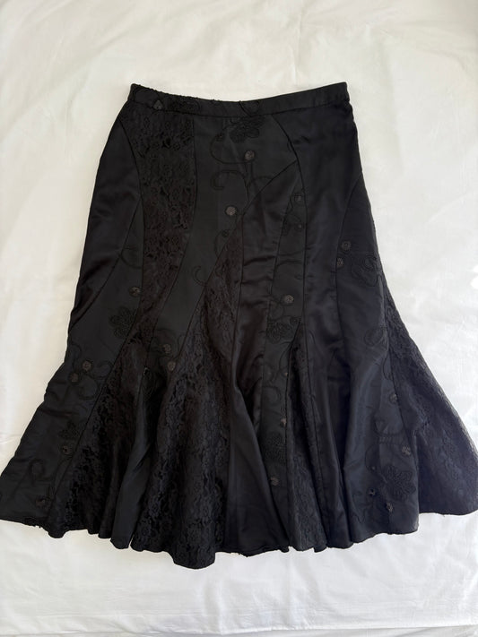00’s Black sequin midi skirt | Size 12