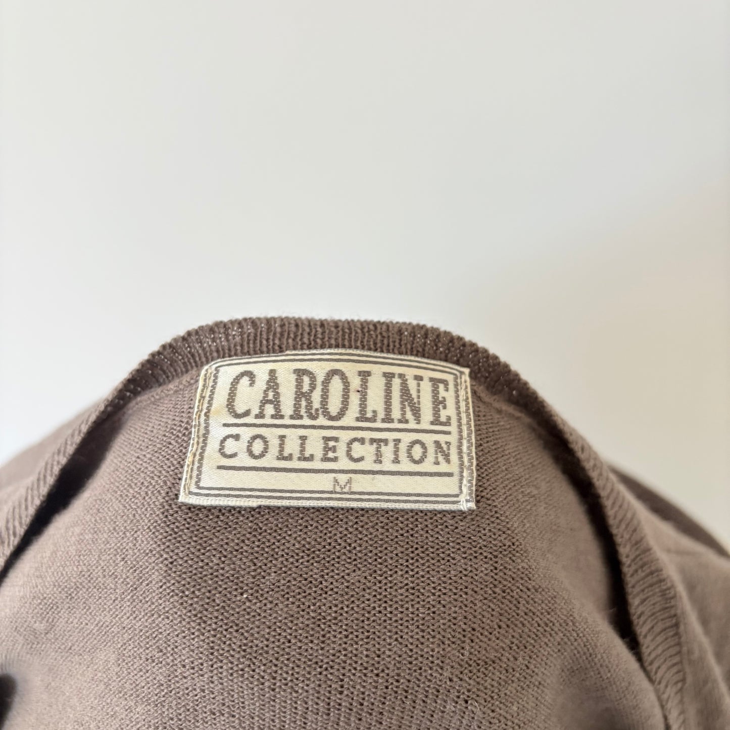 90’s Brown tie knit jumper | Size 12-14