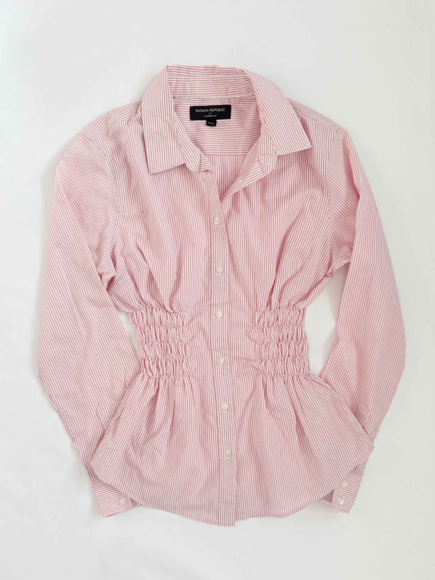 00’s Banana Republic pink cinched shirt | Size 10