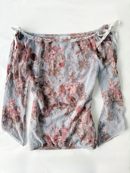 00’s Boat neck fairy flared top | Size medium