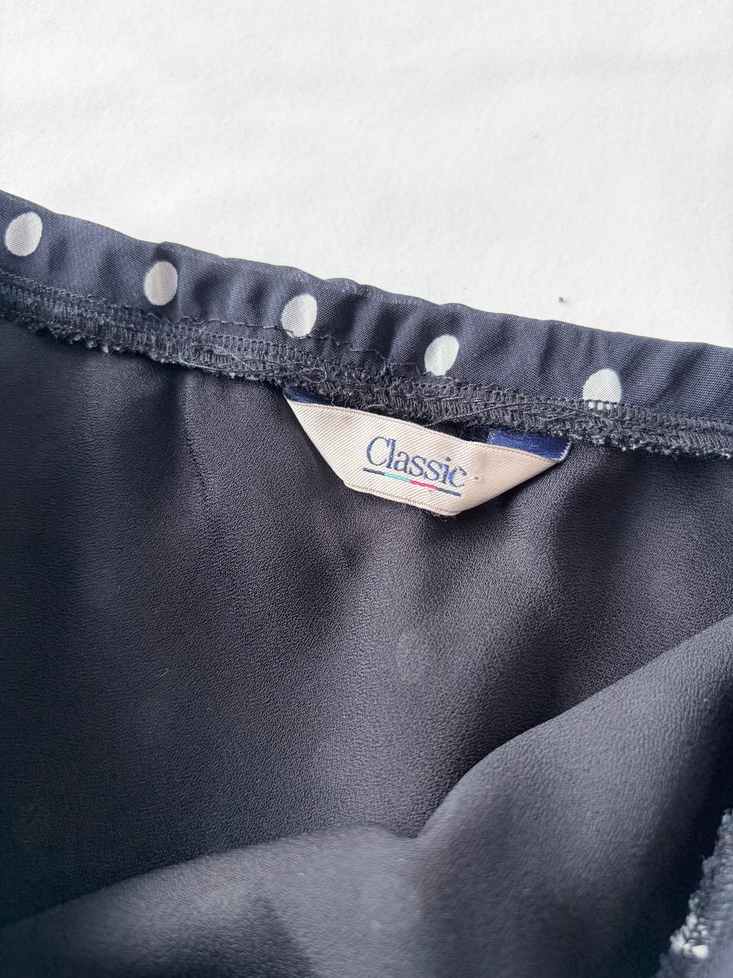 00’s Navy polka dot maxi skirt | Size 16
