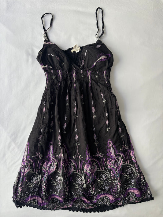 00’s Beaded boho mini dress | Size medium