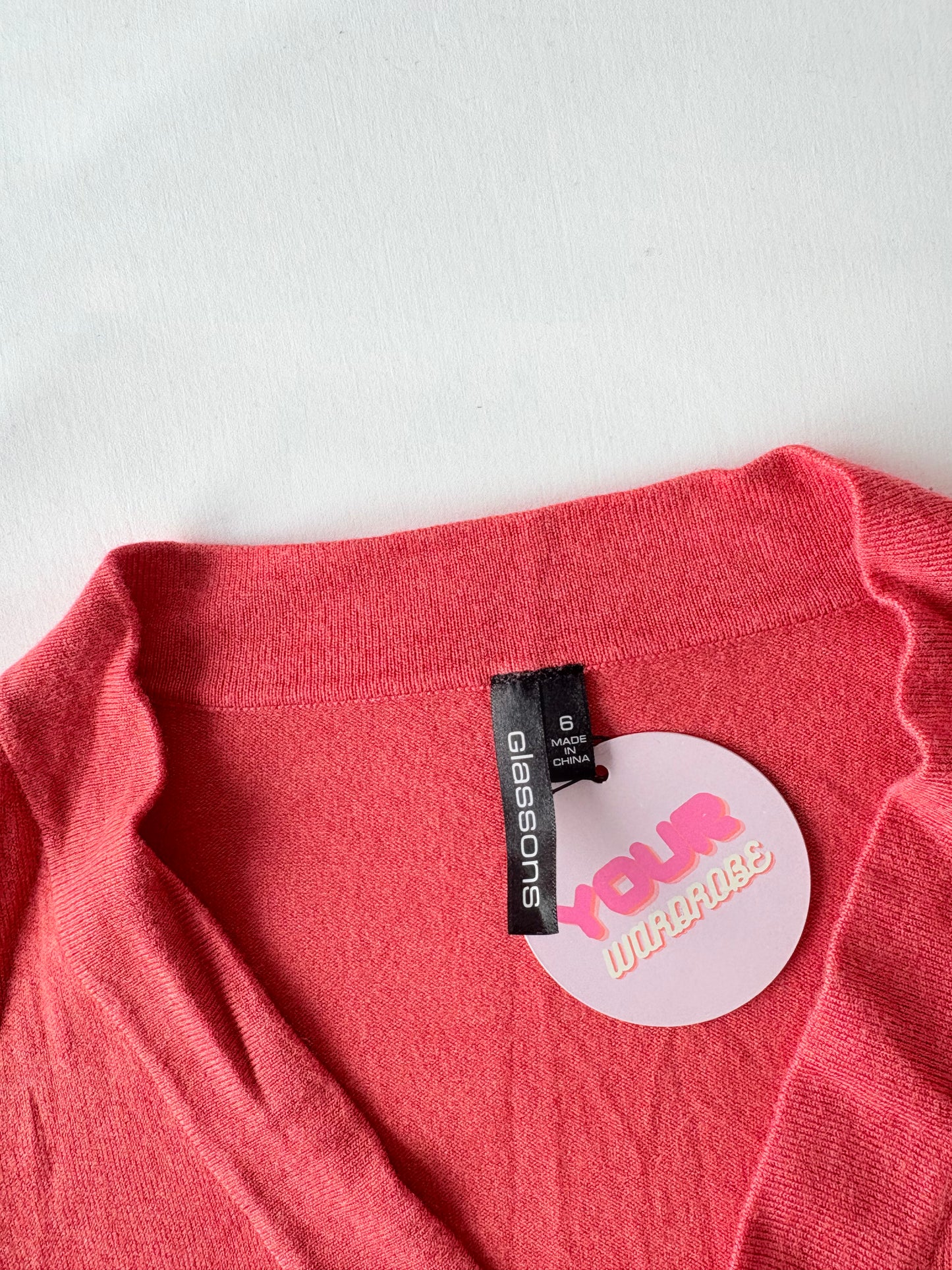 00’s Peach cap sleeve knit top | Size 6-8