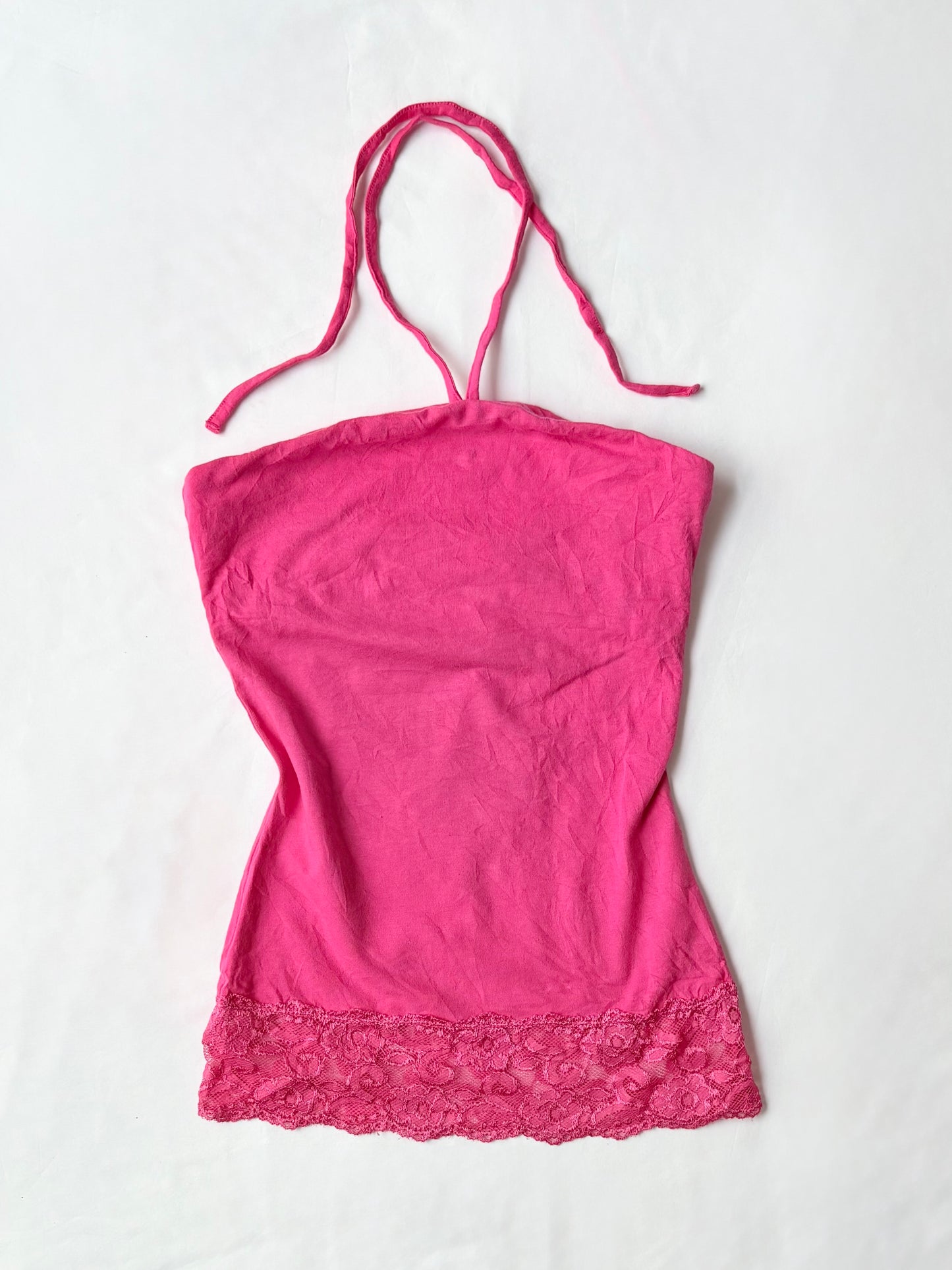 00’s Ardene hot pink halter top | Size small
