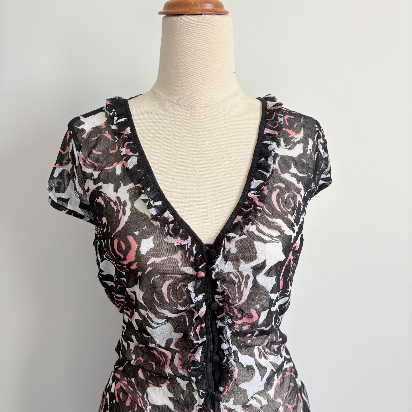 00’s Mexx floral sheer top | Size large