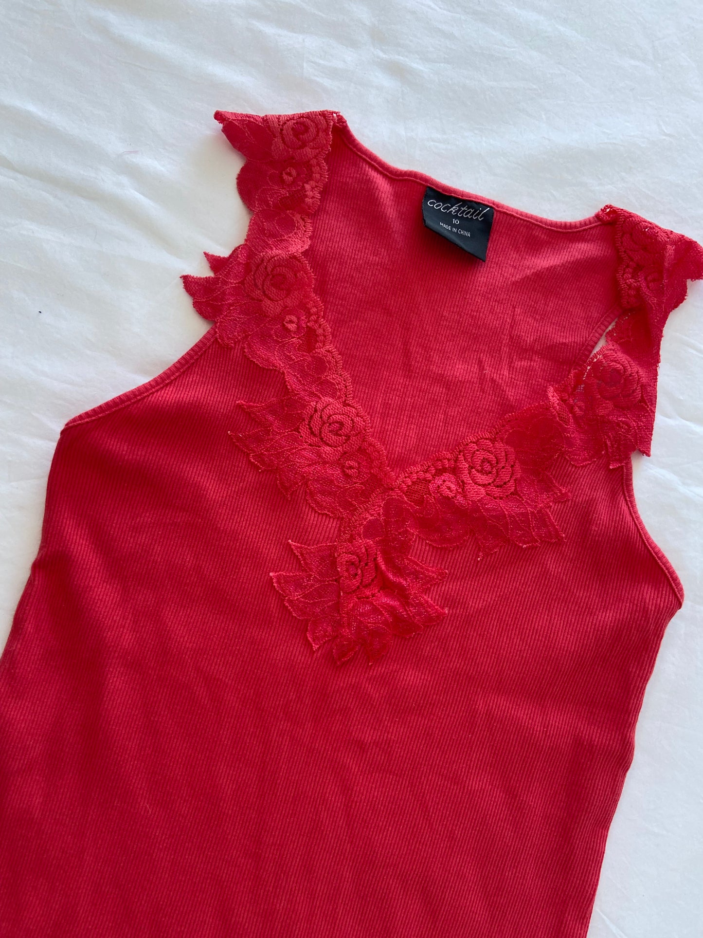 00’s Ribbed lace tank | Size 10