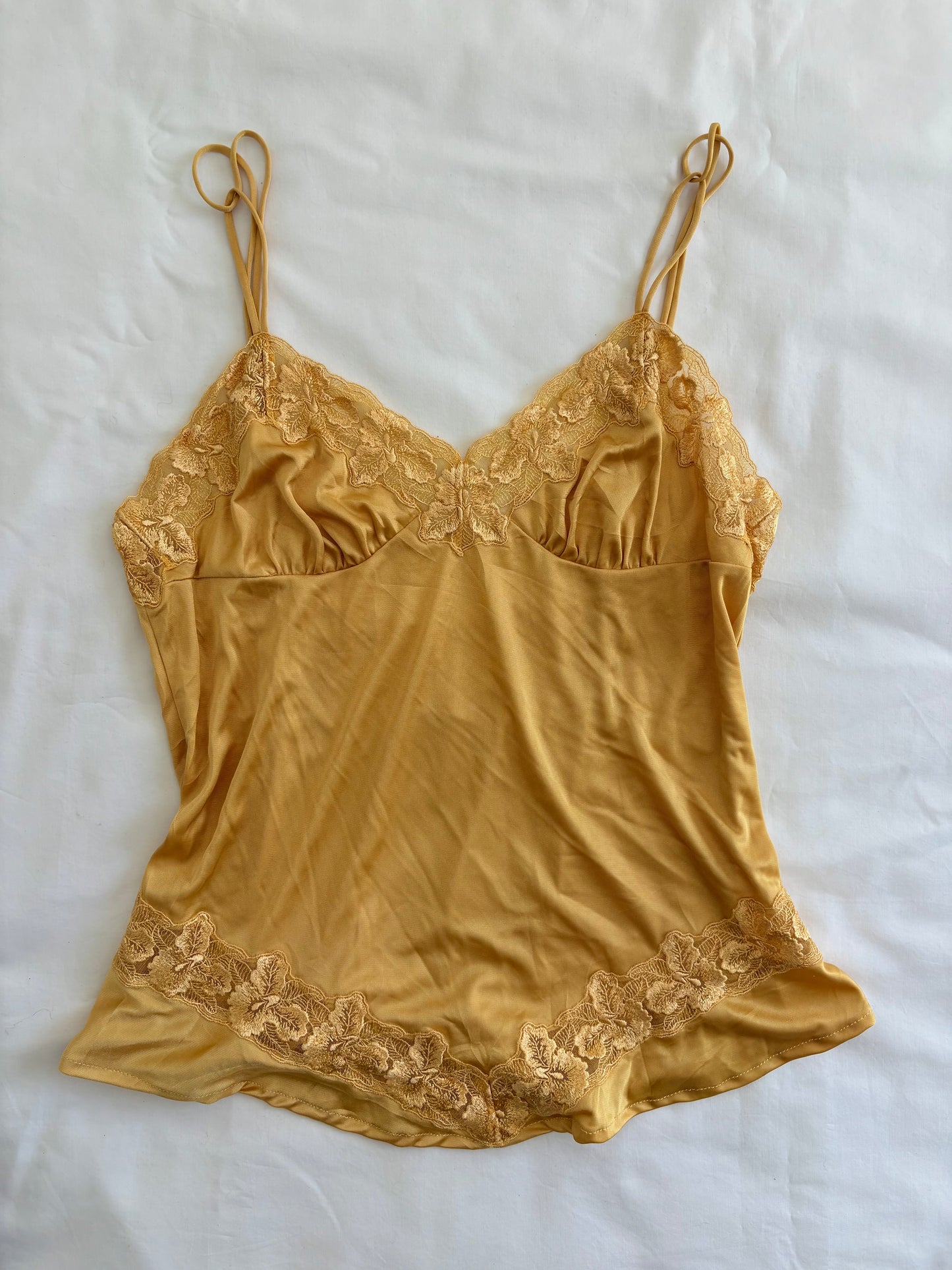 00’s Gold lace cami | Size 10