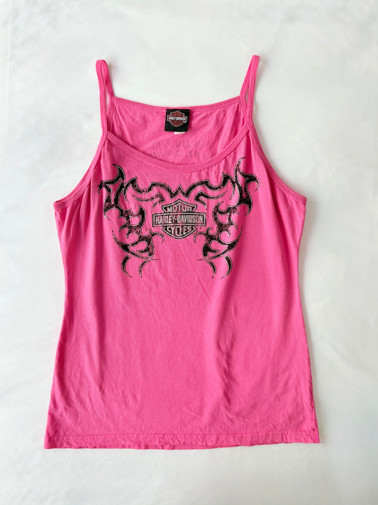 00’s Hot pink Harley Davidson tank | Size XL