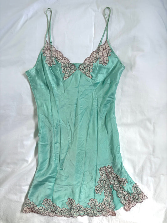 Teal lace slip dress | Size 12