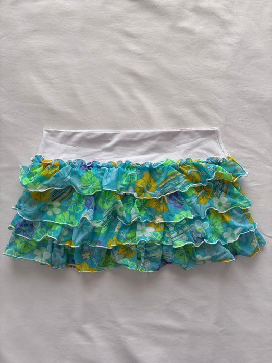 00’s Blue hibiscus micro mini skirt | Size 6