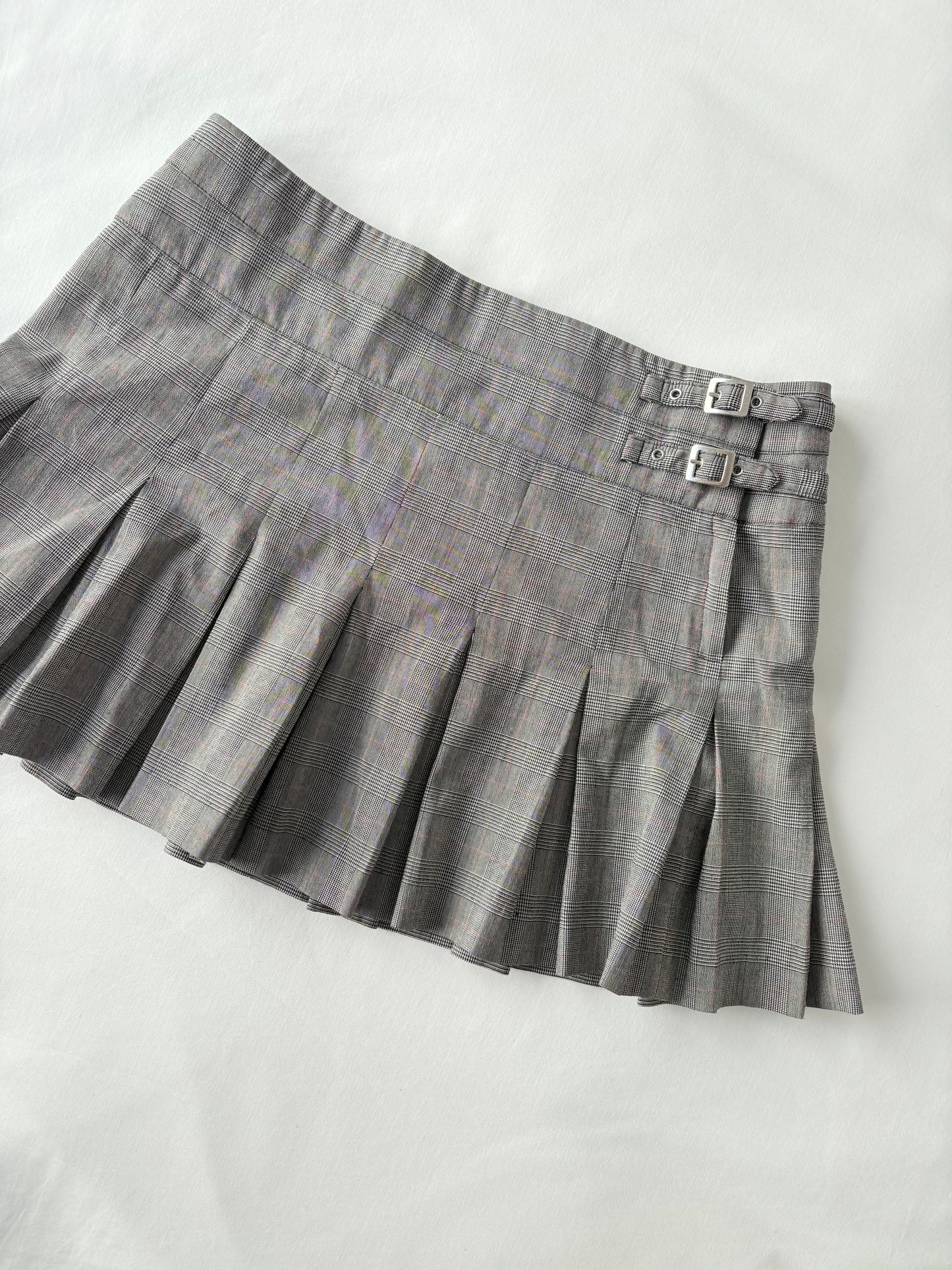 00’s Buckle houndstooth mini skirt | Size 10