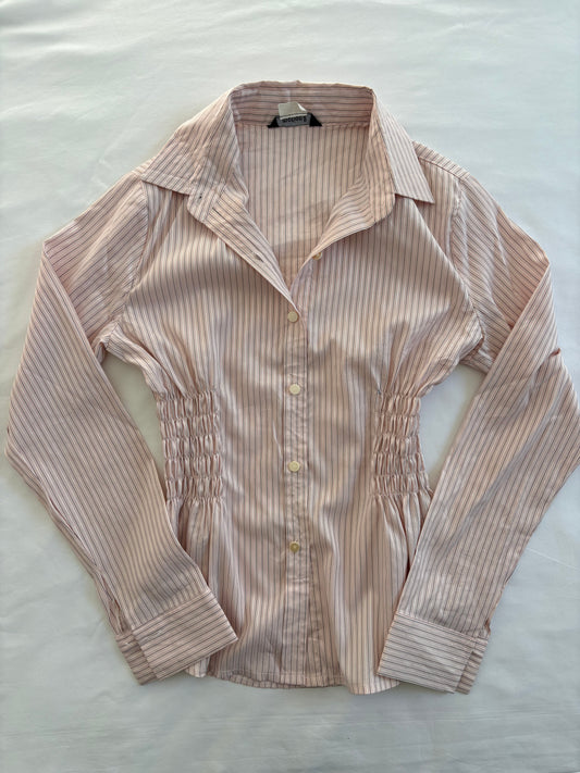 00’s Pink cinched long sleeve shirt | Size 10