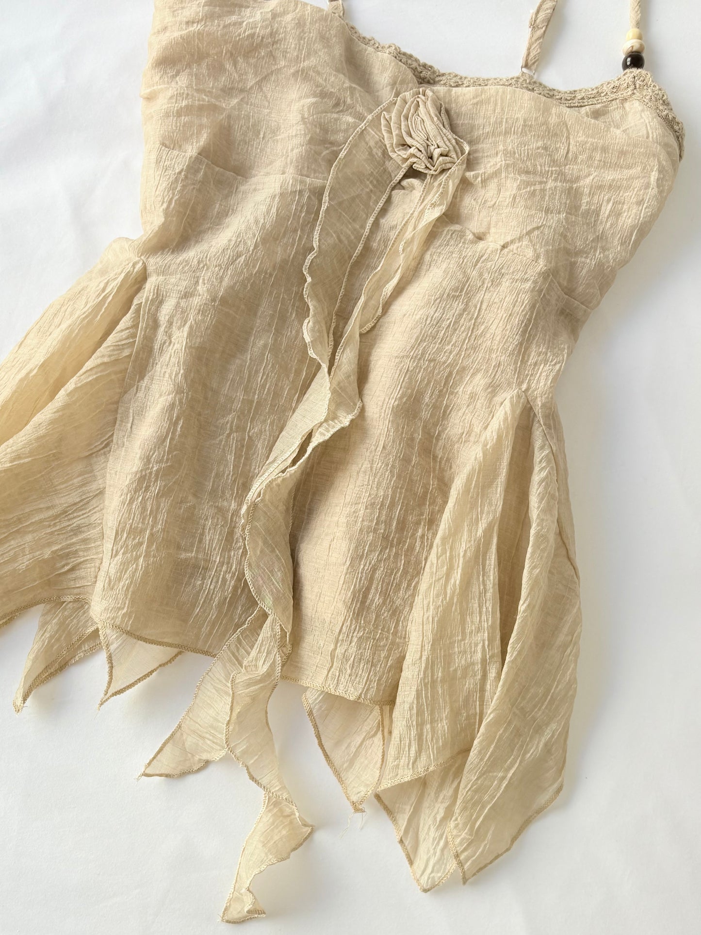 Cream asymmetrical fairy top | Size 10