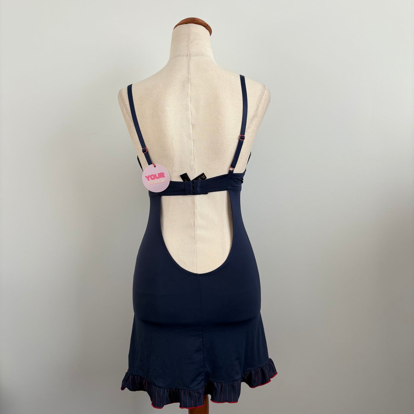 00’s Navy pinstripe bodycon dress | Size 8