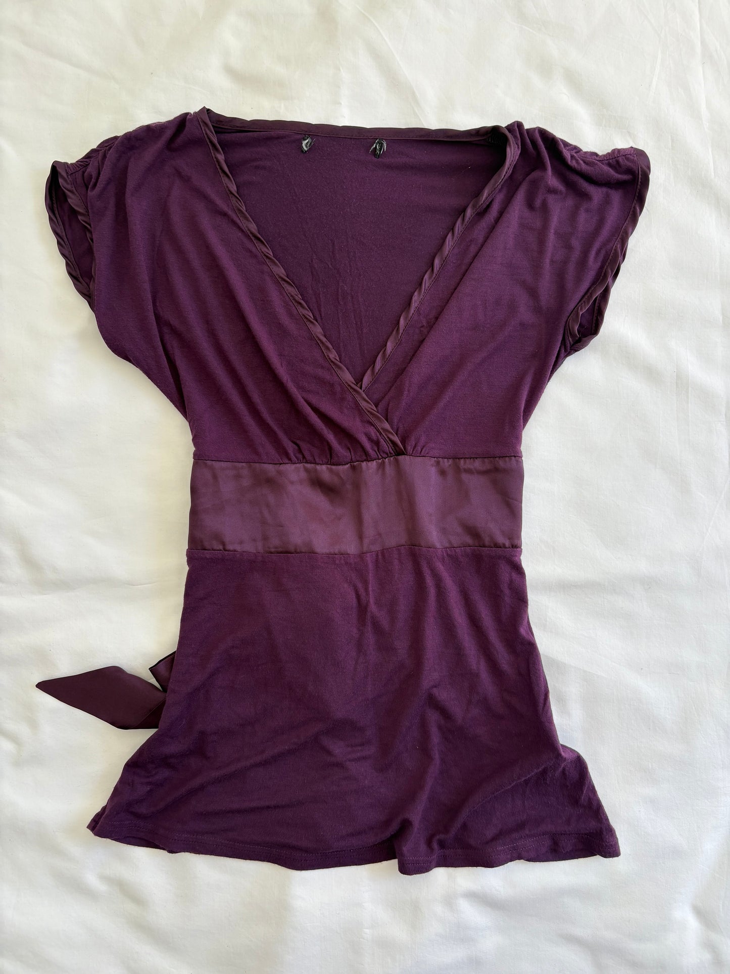 00’s Purple tie waist top | Size 10